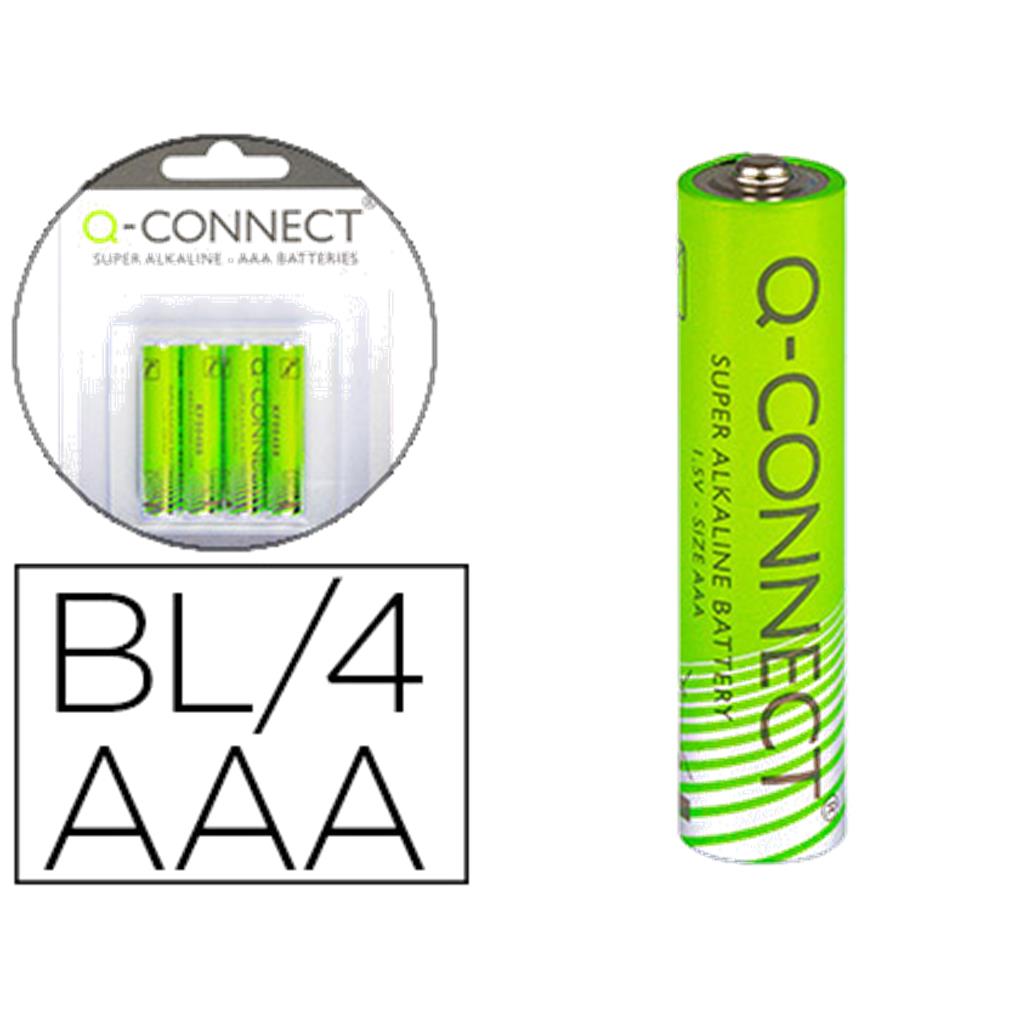 PILAS ALCALINAS Q-CONNECT AAA BLISTER 4 UDS
