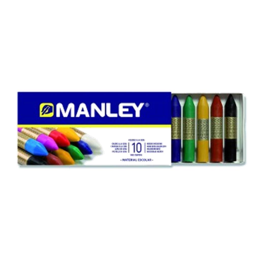 CERAS MANLEY - CAJA DE 10 COLORES SURTIDOS REF.110