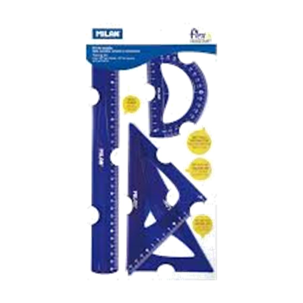 ESTUCHE DE DIBUJO 4 REGLAS MILAN AZUL
