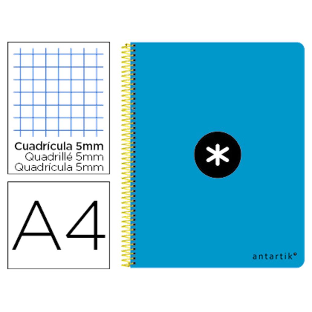 CUADERNO ESPIRAL LIDERPAPEL FOLIO ANTARTIK TAPA DURA 80H 100 GR CUADRO 4MM CON M