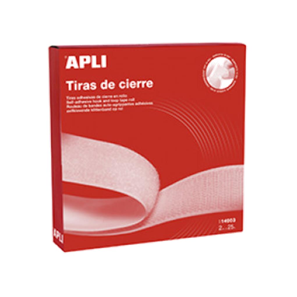VELCRO CINTA CIERRE MACHO Y HEMBRA 25 METROS - BLANCO APLI