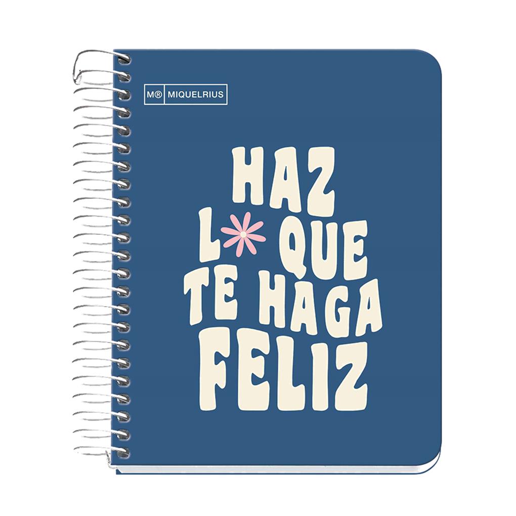 CUADERNO A6 CUADRICULA 100 HOJAS MENSAJE COLOR AZUL