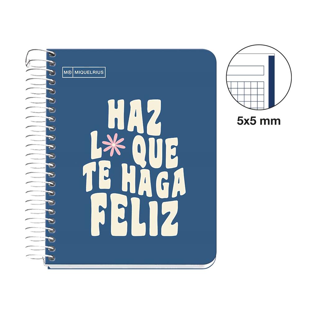 CUADERNO A6 CUADRICULA 100 HOJAS MENSAJE COLOR AZUL - Imagen 2