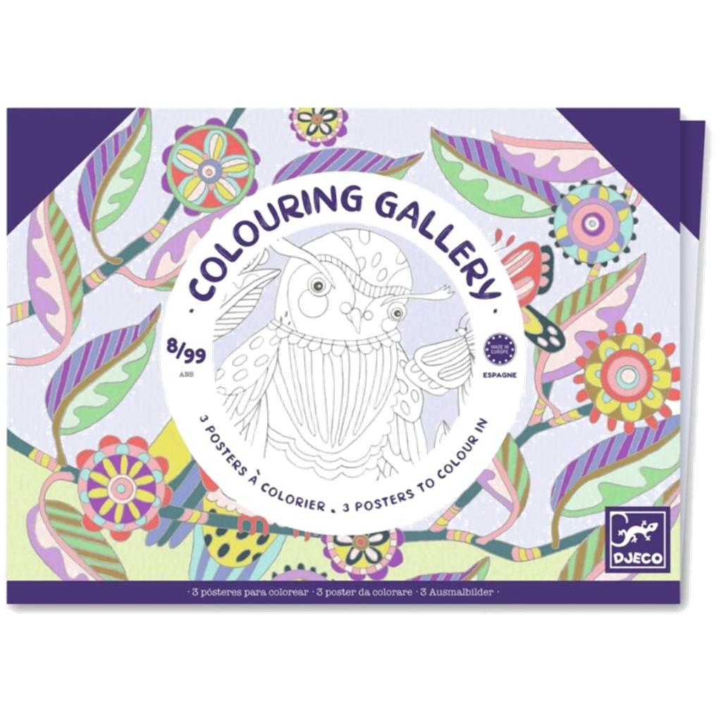 POSTER PARA COLOREAR COLOURING GALLERY PAJAROS DJECO