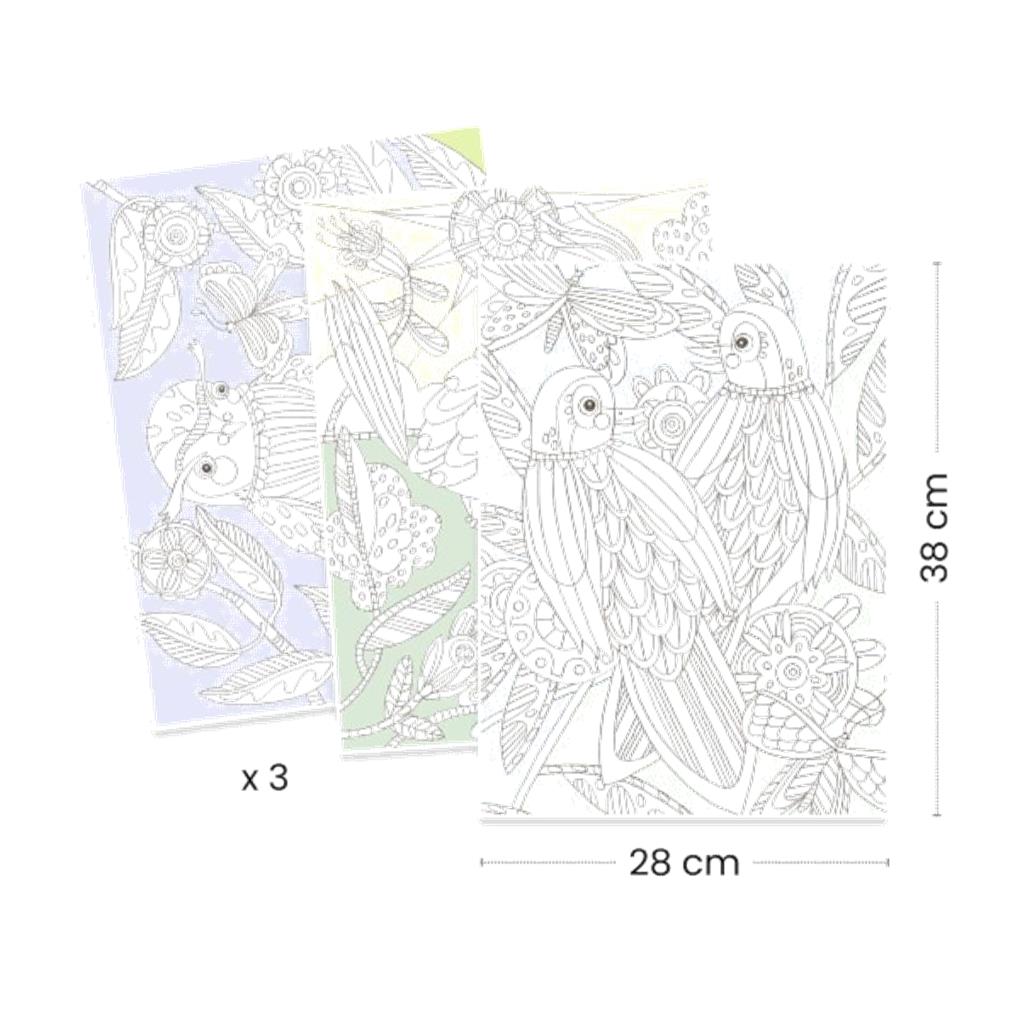POSTER PARA COLOREAR COLOURING GALLERY PAJAROS DJECO - Imagen 2