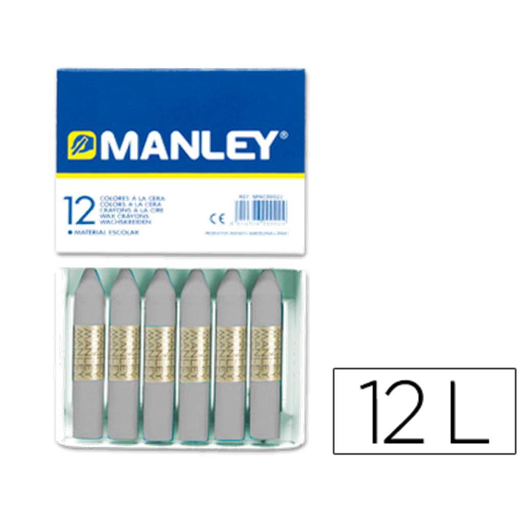 CERAS MANLEY UNICOLOR 12 UDS - Nº 72 GRIS