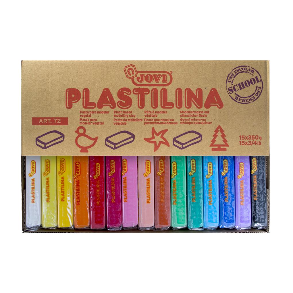 PLASTILINA JOVI 350 GR COLORES SURTIDOS CAJA 15 UNIDADES