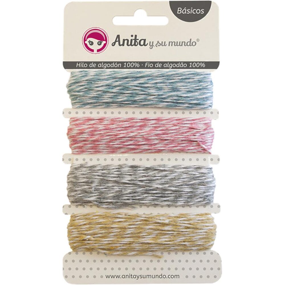 HILO DE ALGODON 100% 4 COLORES PASTEL