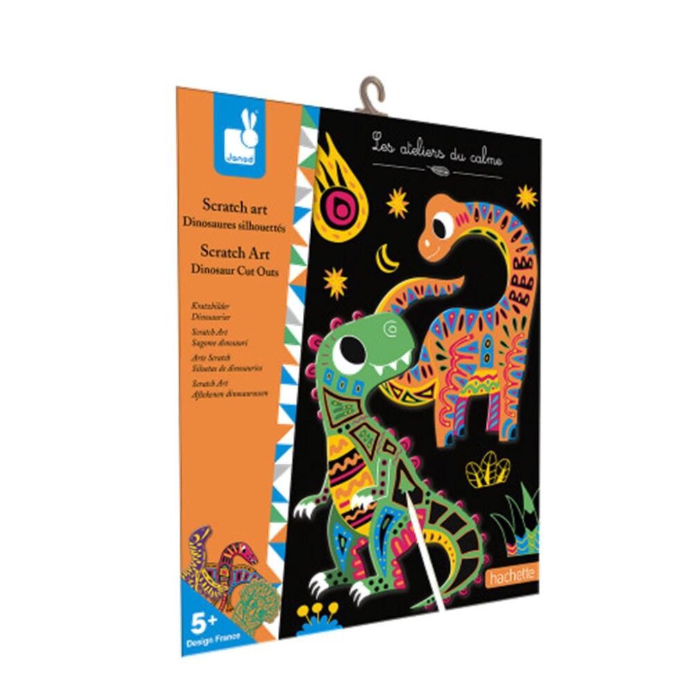 ARTE SCRATCH SILUETA DINOSAURIOS JANOD