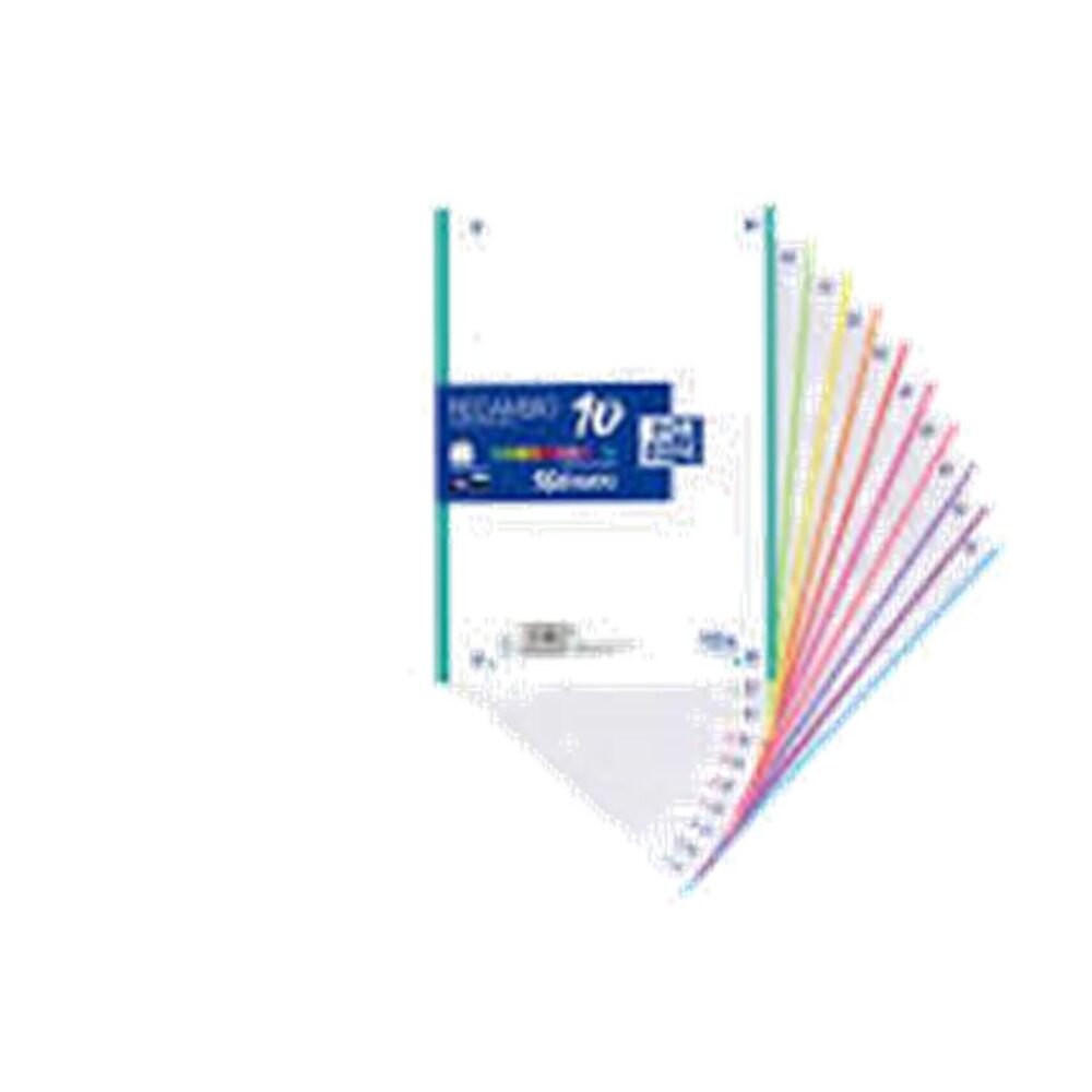 Alternative view of RECAMBIO COLOR OXFORD A4 160 HOJAS 90 GR OPTIK PAPER CUADRO 5 MM 4 TALADROS BANDA 10 COLORES