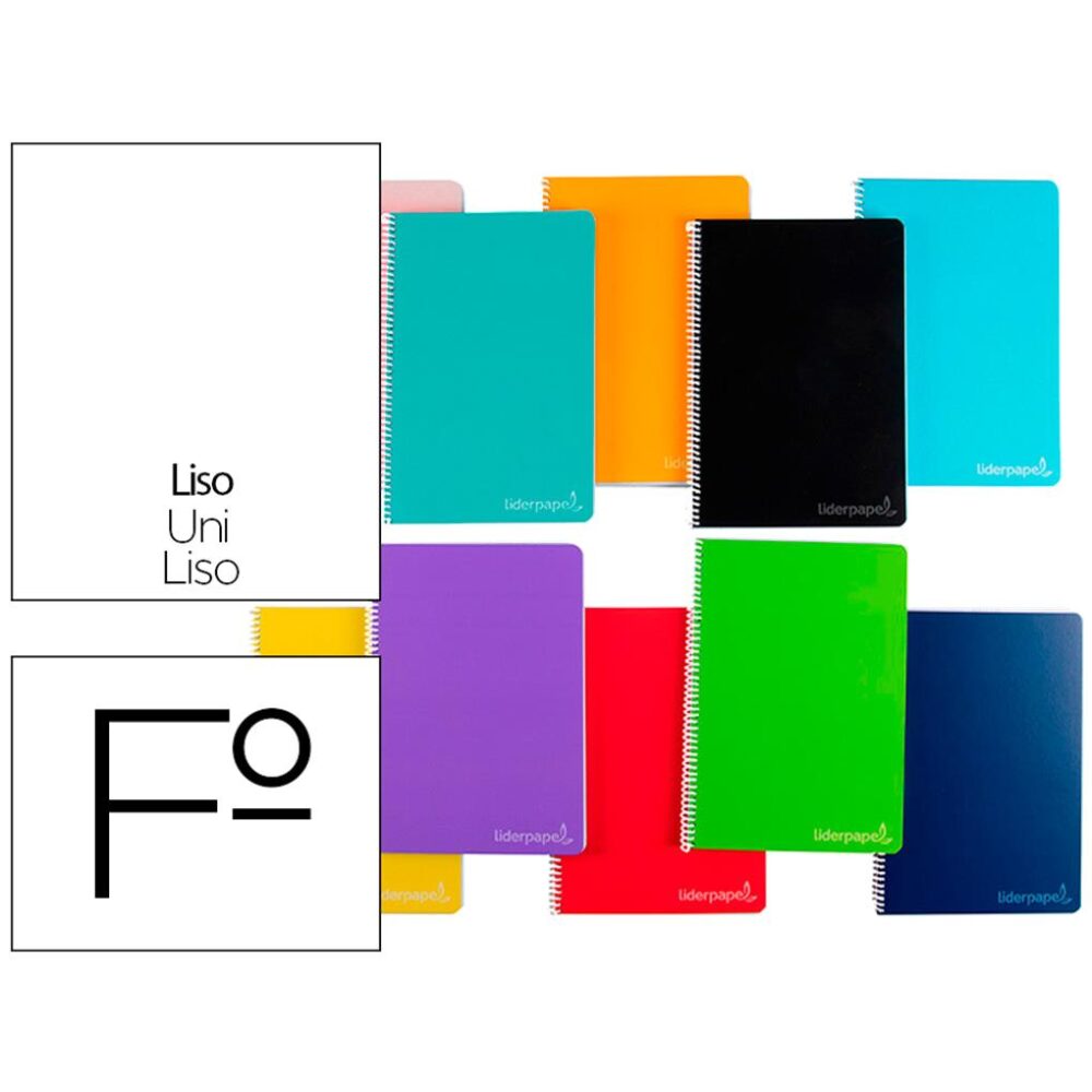CUADERNO ESPIRAL LIDERPAPEL A4 WITTY TAPA DURA 80H 90GR LISO SIN MARGEN