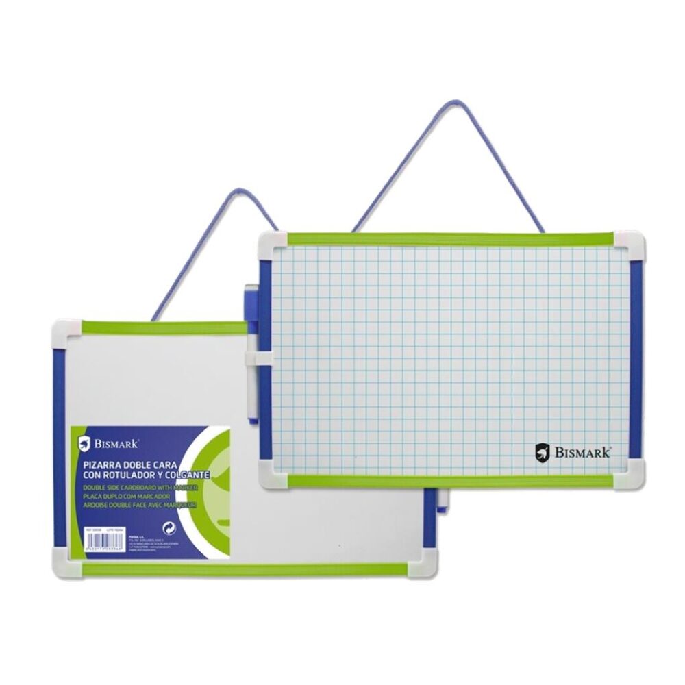 PIZARRA BLANCA CON DOS CARAS DIFERENTES 30X20CM CON ROTULADOR