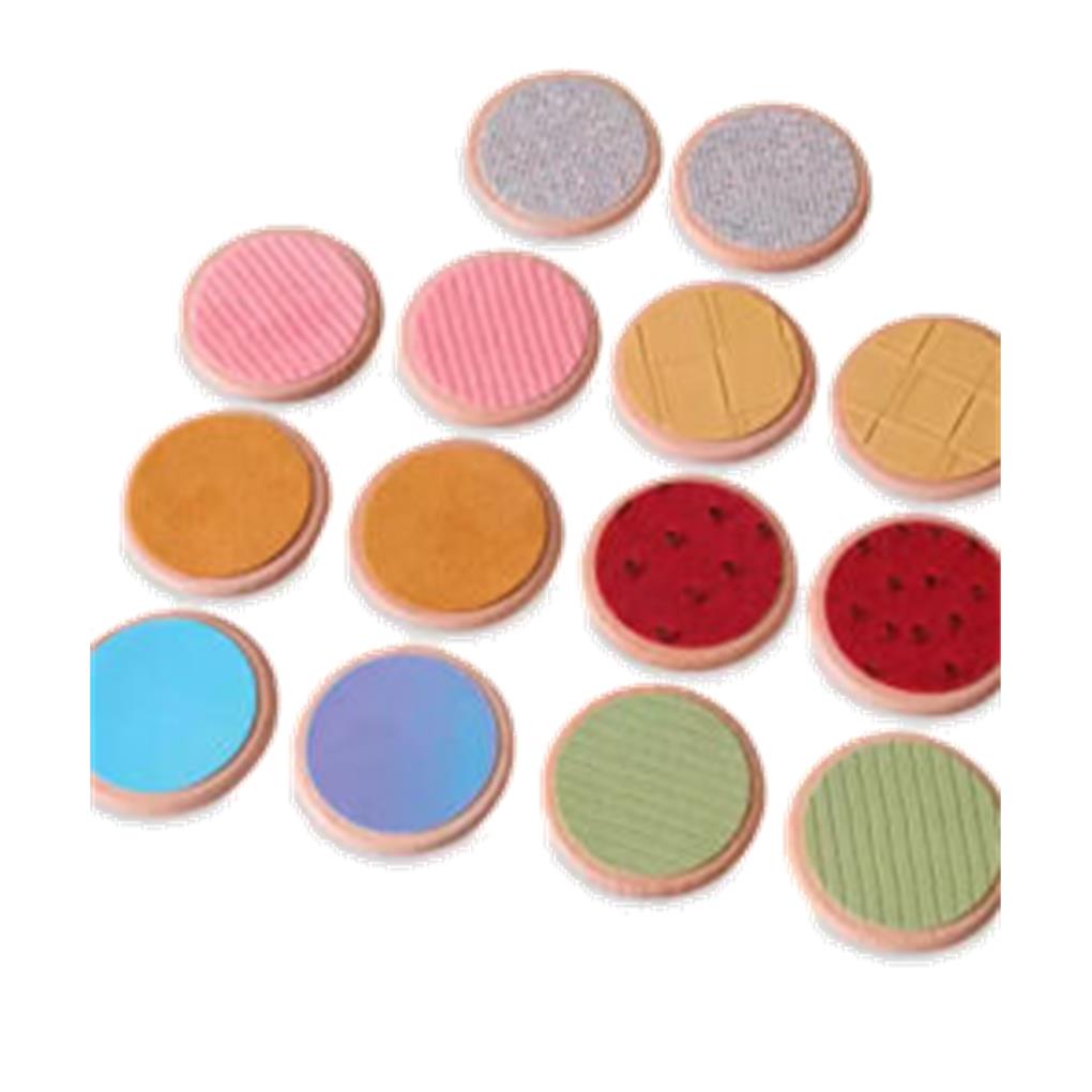 JUEGO SENSORIAL MEMOS CON DISCOS DE MADERA Y TEXTURAS - Imagen 2