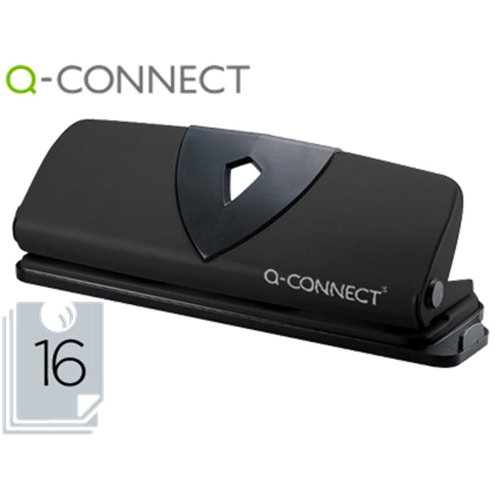 TALADRADOR Q-CONNECT KF01238 NEGRO -4 TALADROS -ABERTURA 1,6 MM -CAPACIDAD 25 HO