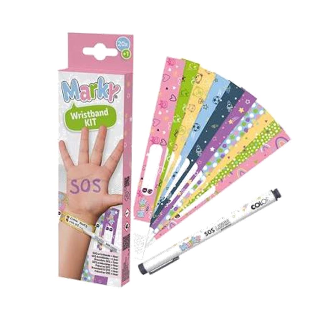 PULSERA SOS 20 PULSERAS + ROTULADOR