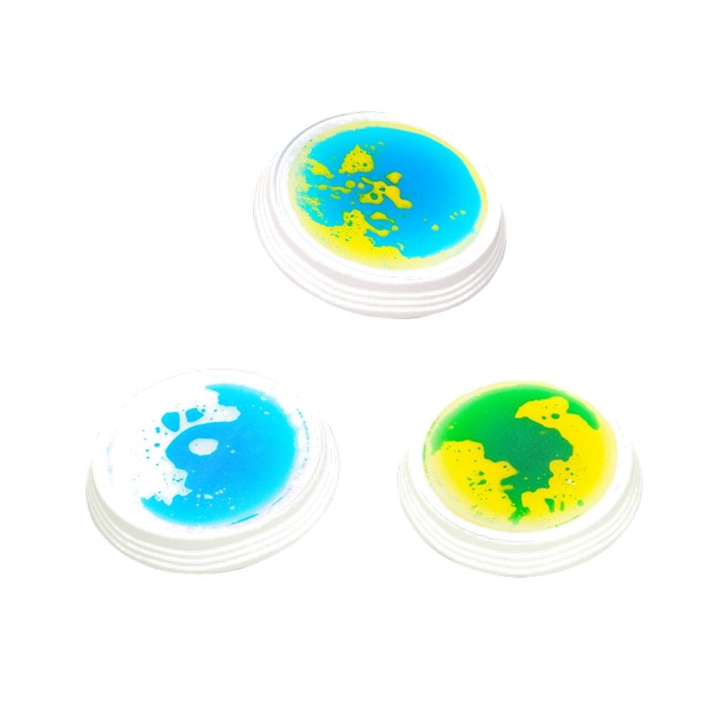 BASES REDONDAS SENSORIALES CON LIQUIDO E ILUMINACION LED SET 3 UD