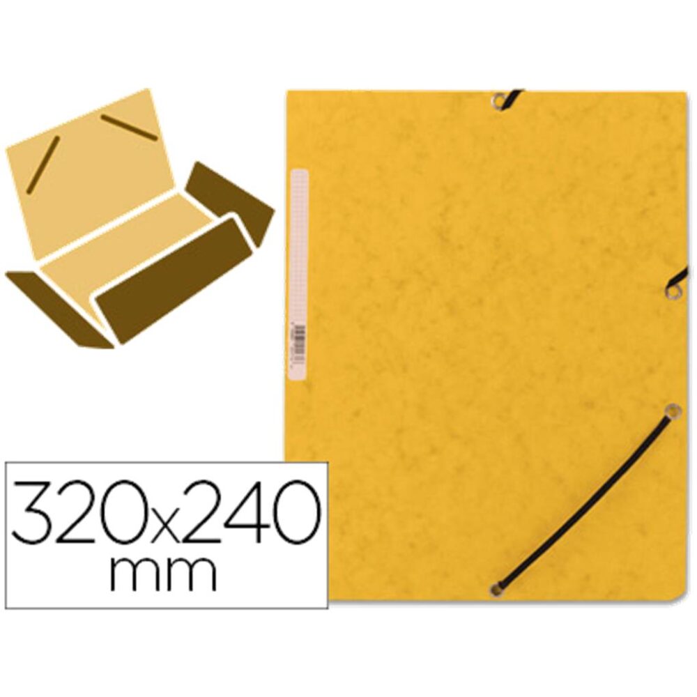 CARPETA Q-CONNECT GOMAS KF02166 CARTON SIMIL-PRESPAN SOLAPAS 320X243 MM AMARILLA