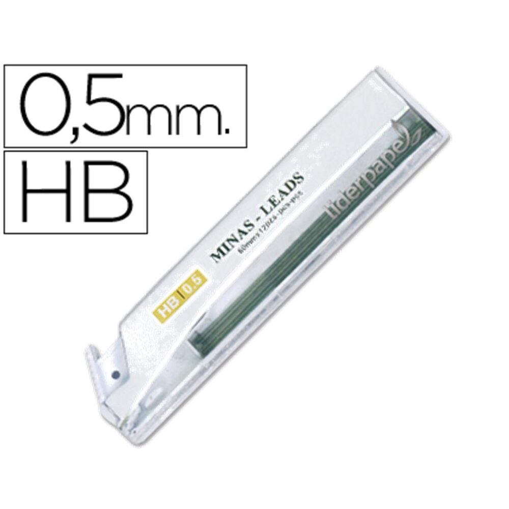 MINAS LIDERPAPEL GRAFITO 0.5 MM HB TUBO DE 12 MINAS