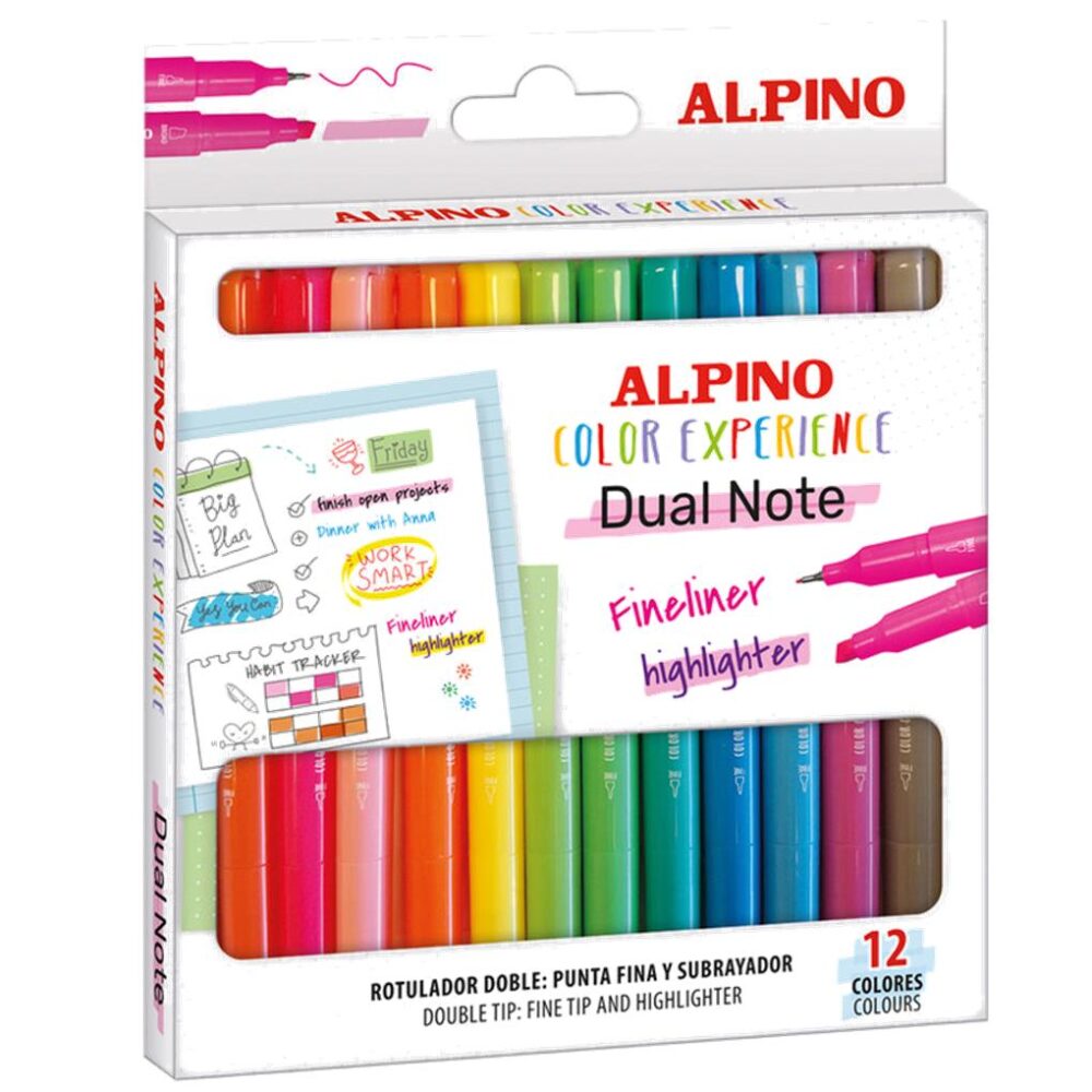12 ROTULADORES DUAL NOTE ALPINO COLOR EXPERIENCE