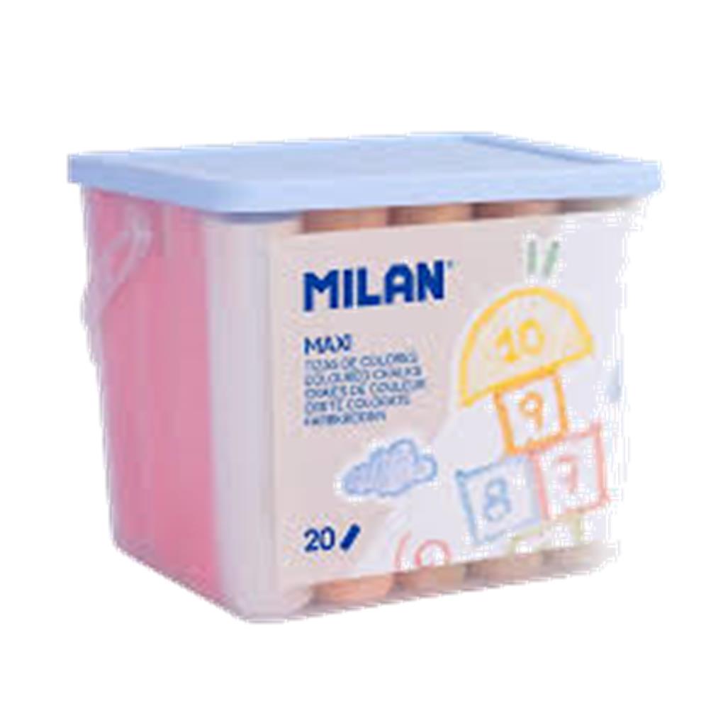 BOTE 20 TIZAS DE COLORES MAXI MILAN