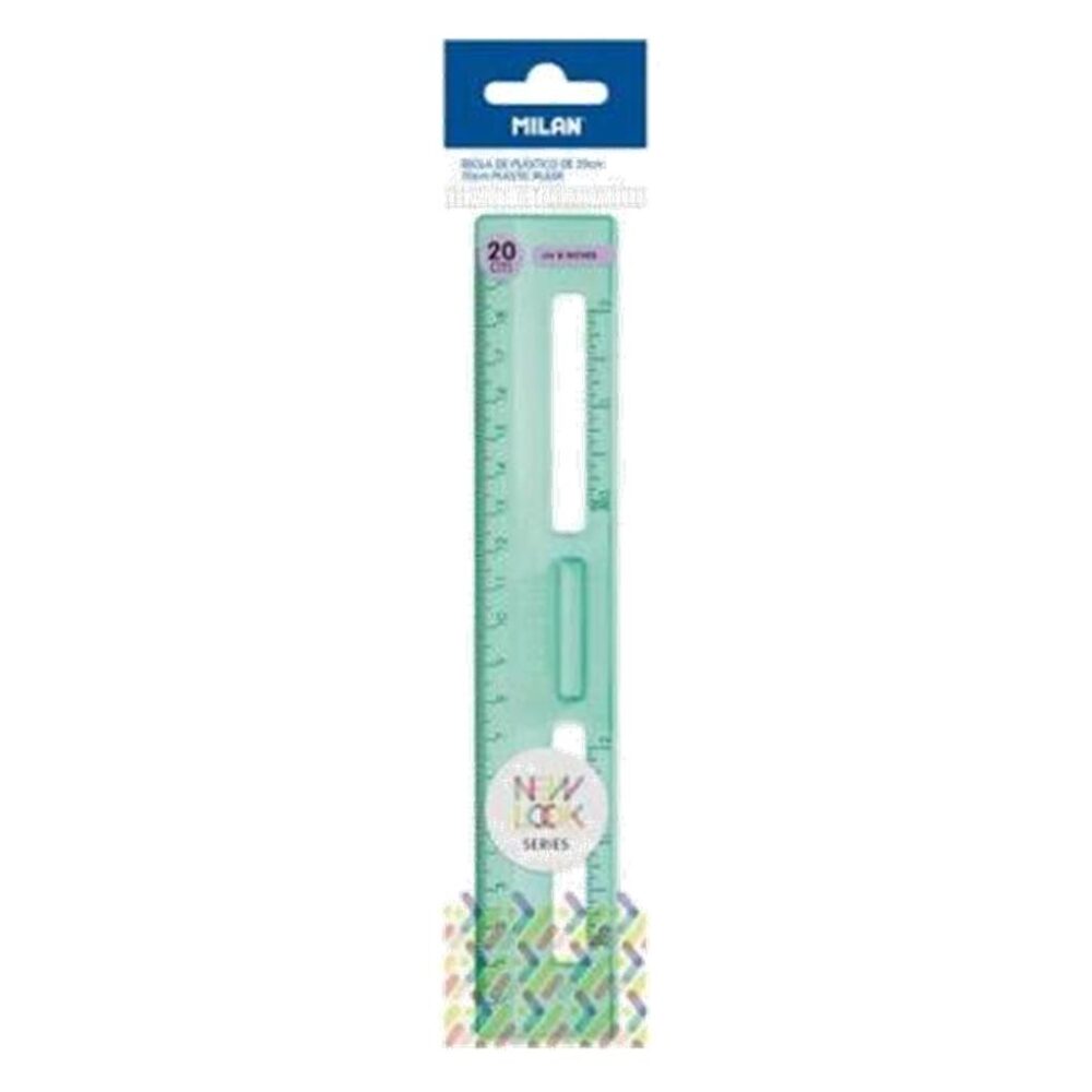 REGLA 20 CM TRANSPARENTE SERIE NEW LOOK COLOR VERDE