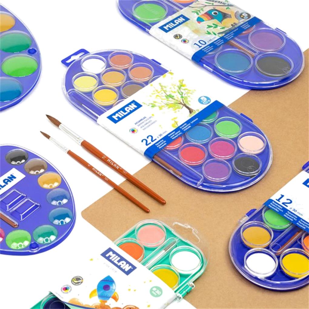 ESTUCHE ACUARELAS MILAN 22 COLORES PASTILLA 30 MM - Imagen 2