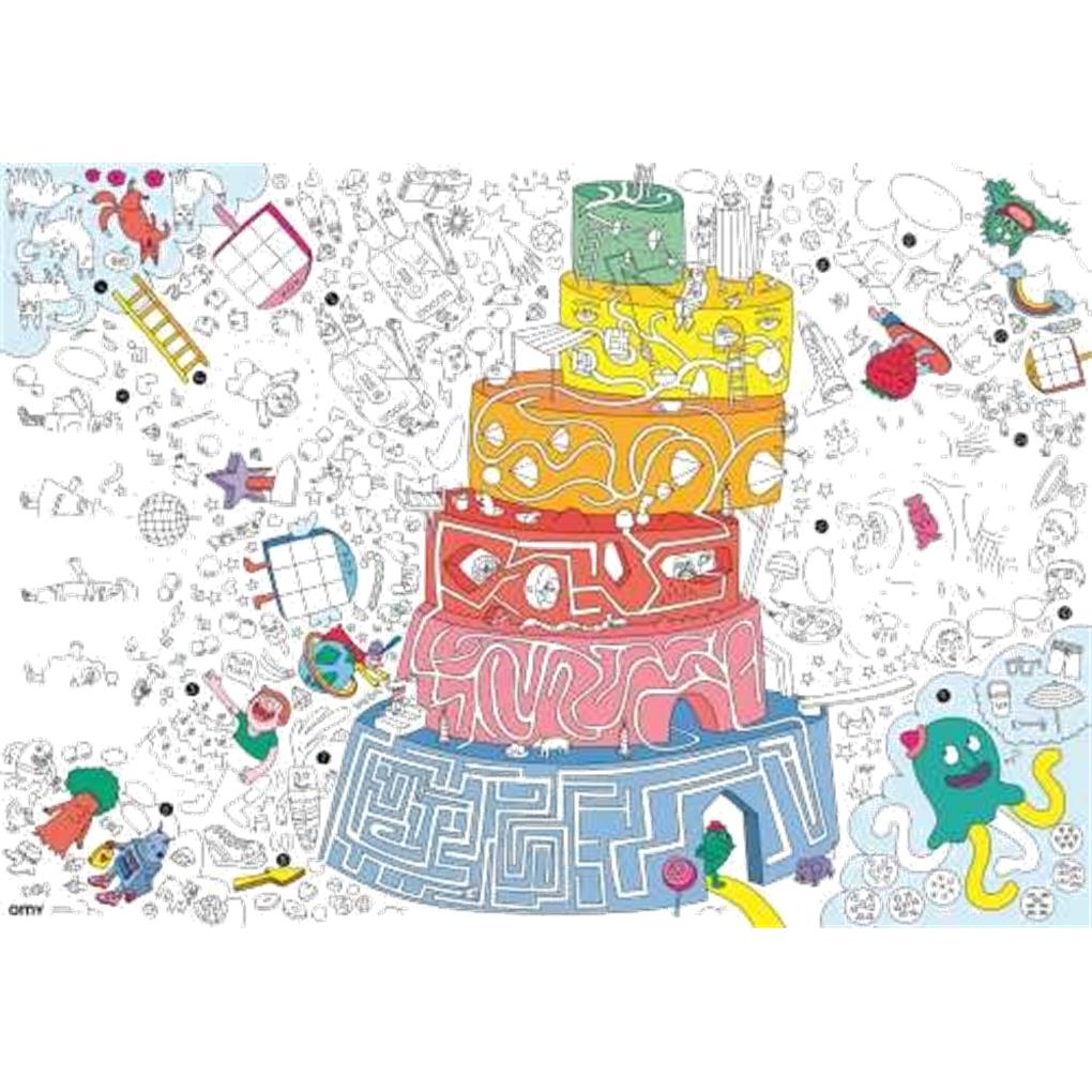 POSTER XL OMY GAMES PARA COLOREAR + PINTURAS - Imagen 2