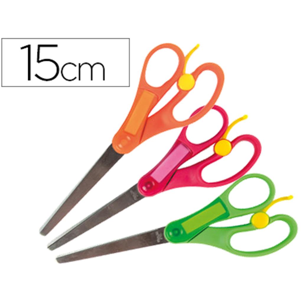 TIJERA ESCOLAR LIDERPAPEL 15 CM CON RESORTE PARA FACILITAR EL CORTE UNIDAD