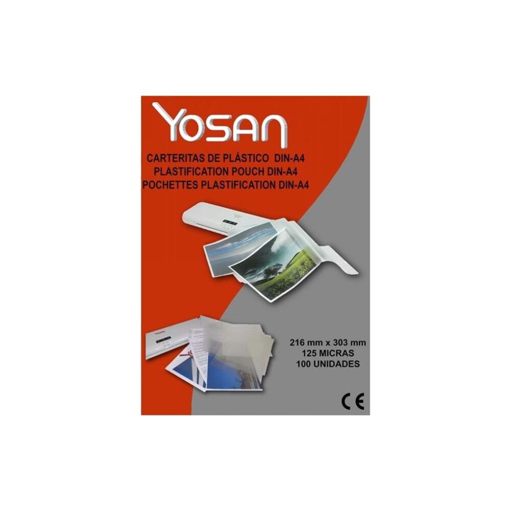 CARTERITAS PLASTIFICAR YOSAN CAJA 100 - DIN A4 125 MC