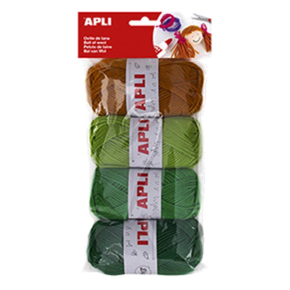 EMBALAJE VARIOS - PACK OVILLOS DE LANA TONOS VERDE 4U.50G.