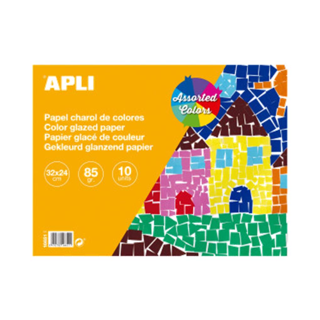 BLOC PAPEL CHAROL 10 HOJAS COLORES SURTIDOS APLI