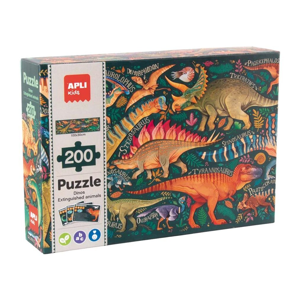 PUZZLE ANIMALES EXTINGUIDOS DINOS 200 PIEZAS