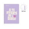 CUADERNO TAPA DURA A5 CUADRICULA 100 HOJAS MENSAJE LAVANDA - Imagen 3