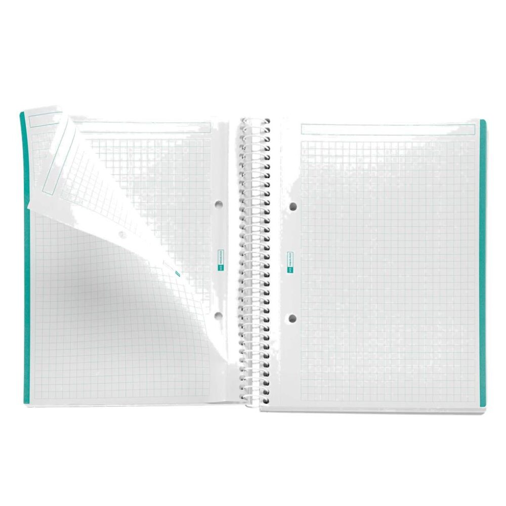 Alternative view of CUADERNO TAPA DURA A5 CUADRICULA 100 HOJAS MENSAJE TURQUESA