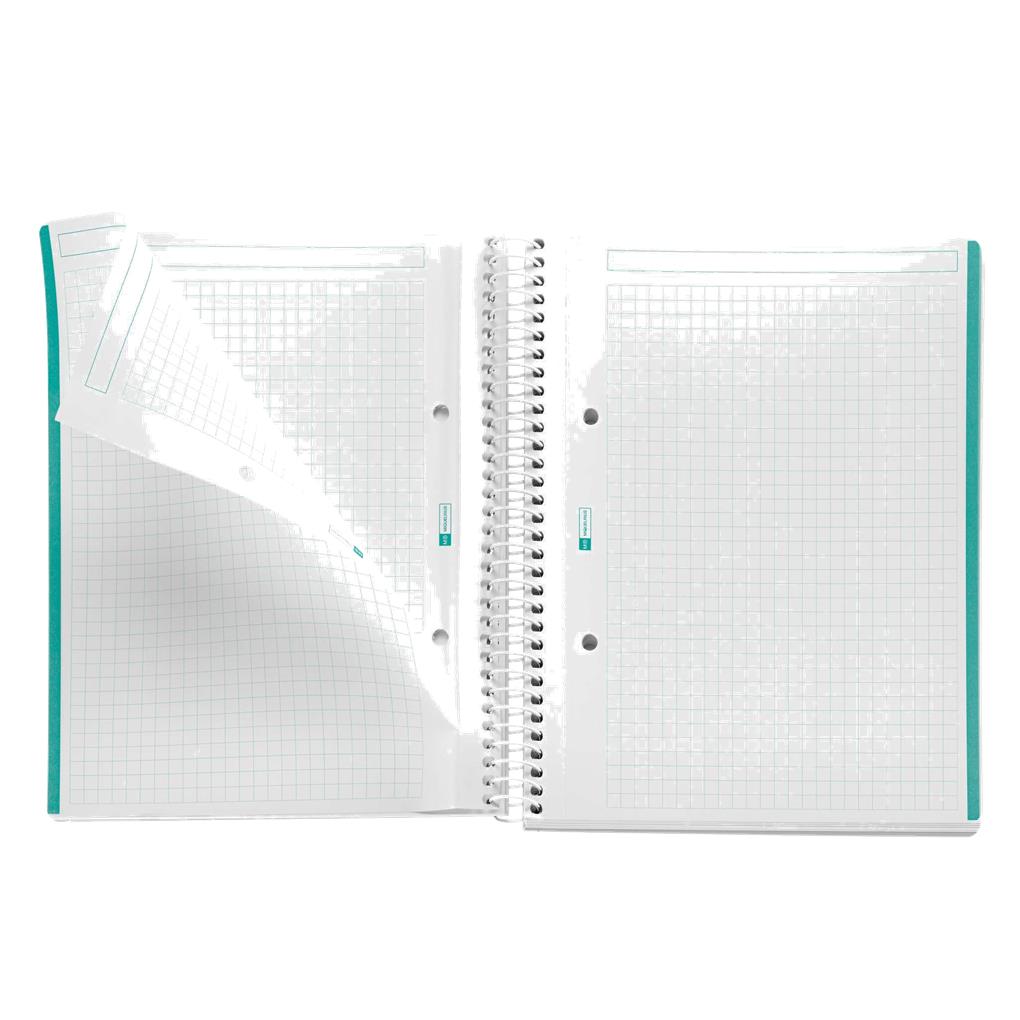 CUADERNO TAPA DURA A5 CUADRICULA 100 HOJAS MENSAJE TURQUESA - Imagen 2