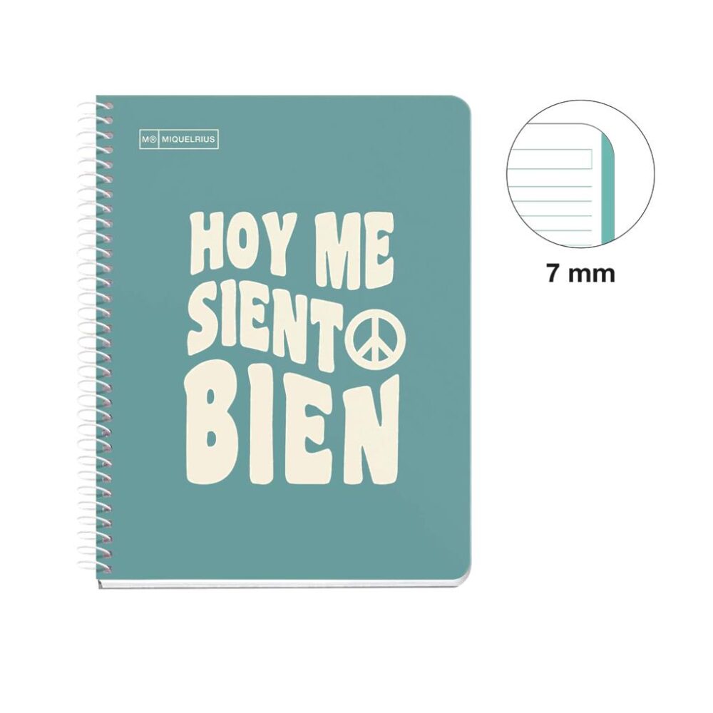 Alternative view of CUADERNO TAPA DURA A5 RAYADO HORIZONTAL 100 HOJAS MENSAJE TURQUESA