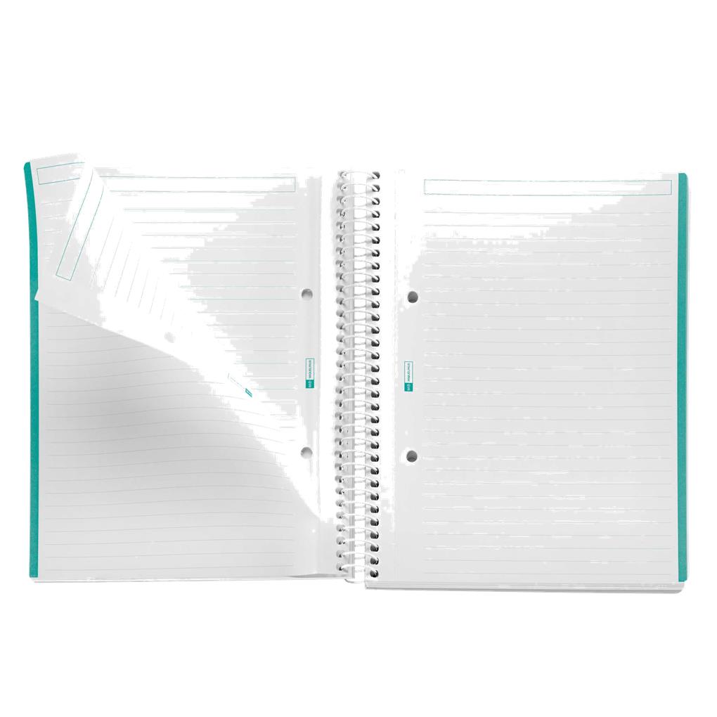 CUADERNO TAPA DURA A5 RAYADO HORIZONTAL 100 HOJAS MENSAJE TURQUESA - Imagen 3
