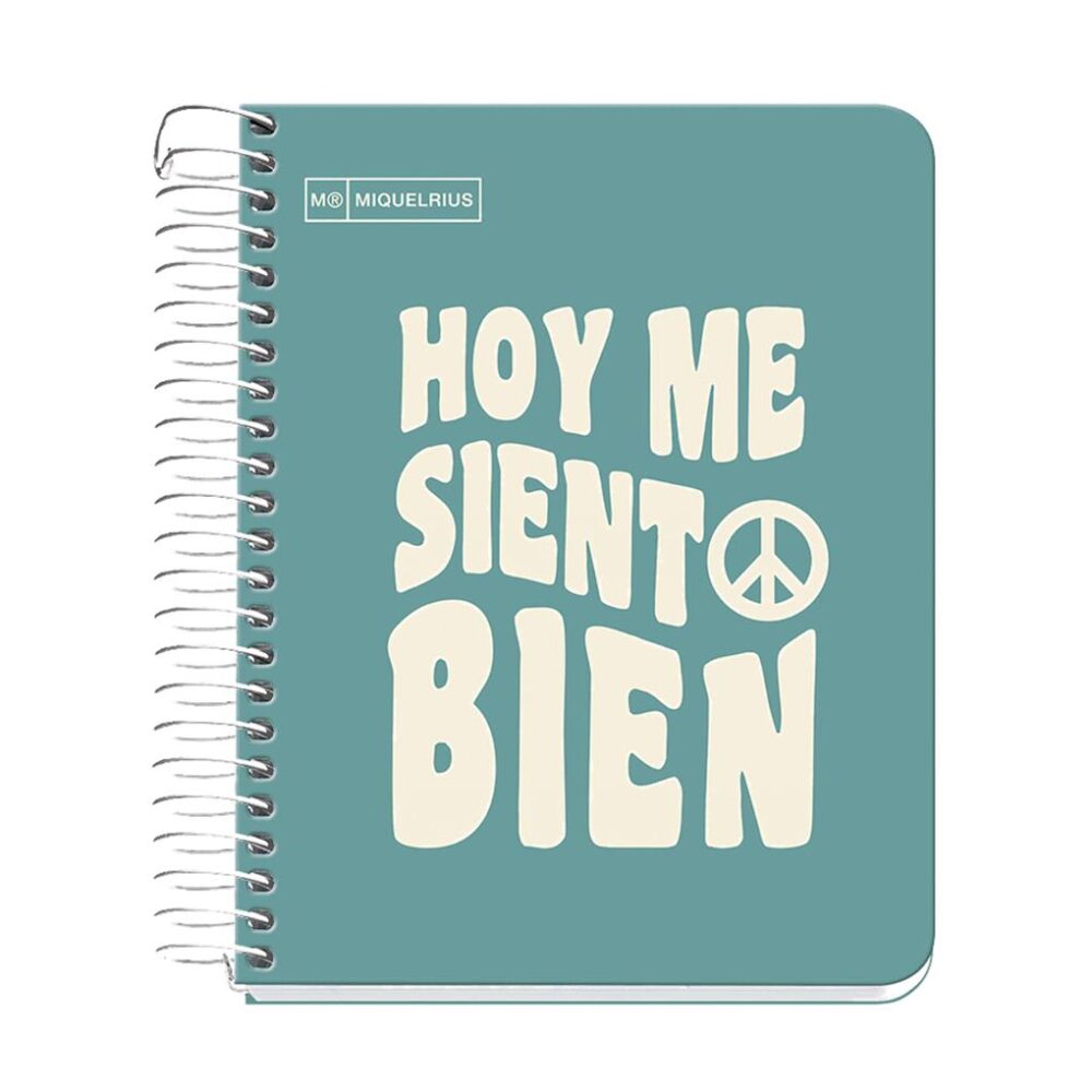 CUADERNO A6 CUADRICULA 100 HOJAS MENSAJE COLOR TURQUESA