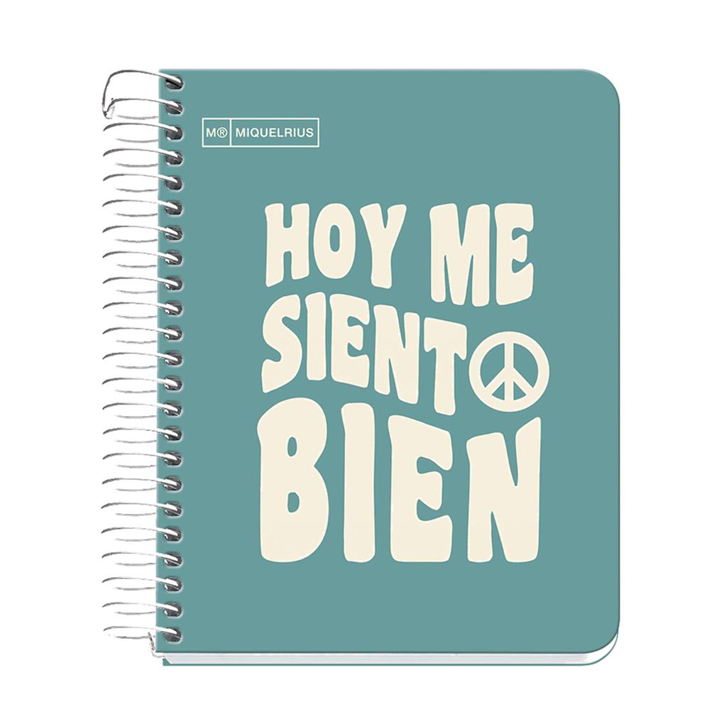 CUADERNO A6 CUADRICULA 100 HOJAS MENSAJE COLOR TURQUESA