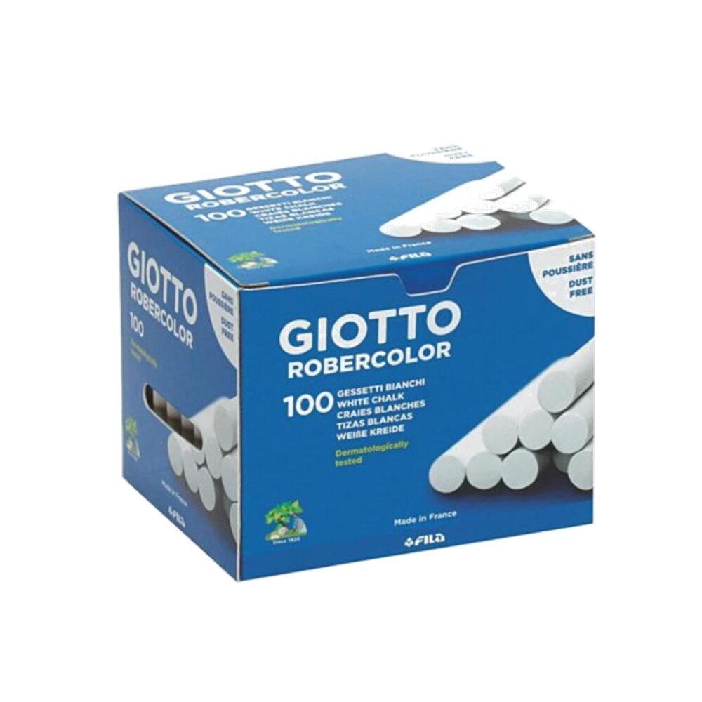TIZA ANTIPOLVO ROBERCOLOR CAJA DE 100 UDS - BLANCA