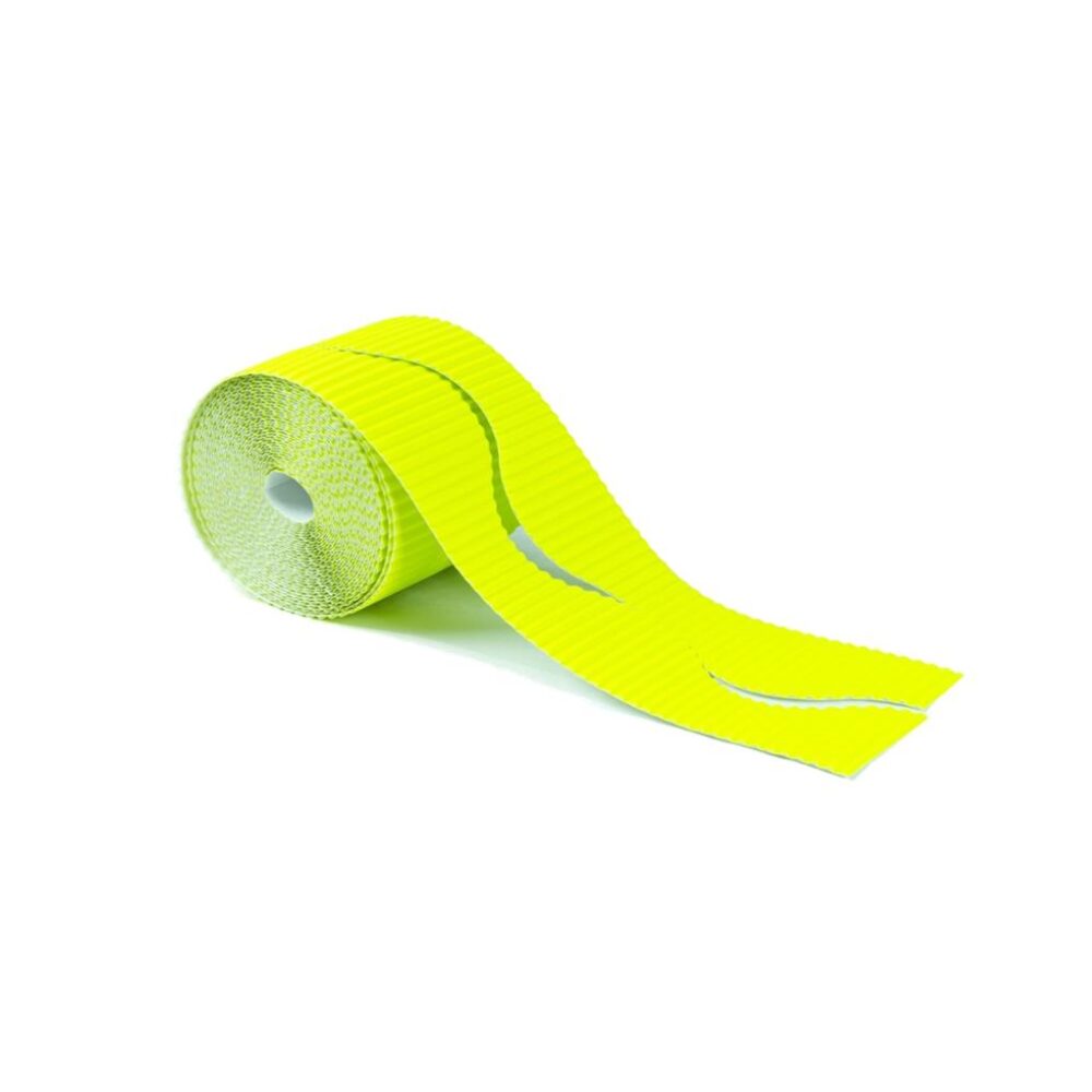 BORDE CARTON ONDULOR 10 CM X (7,5 M X 2) - AMARILLO FLUOR