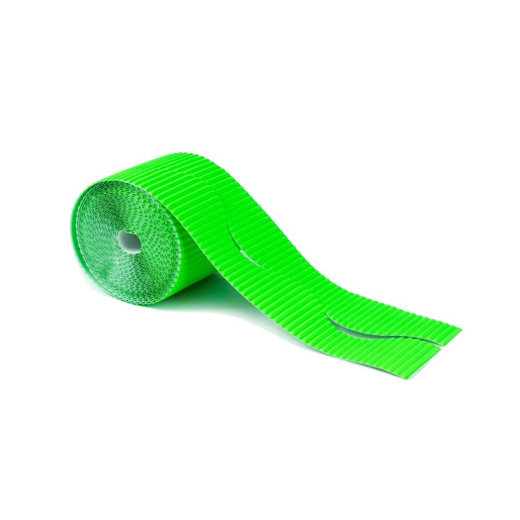 BORDE CARTON ONDULOR 10 CM X (7,5 M X 2) - VERDE FLUOR
