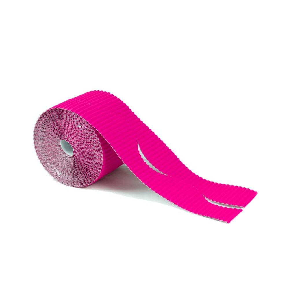BORDE CARTON ONDULOR 10 CM X (7,5 M X 2) - ROSA FLUOR