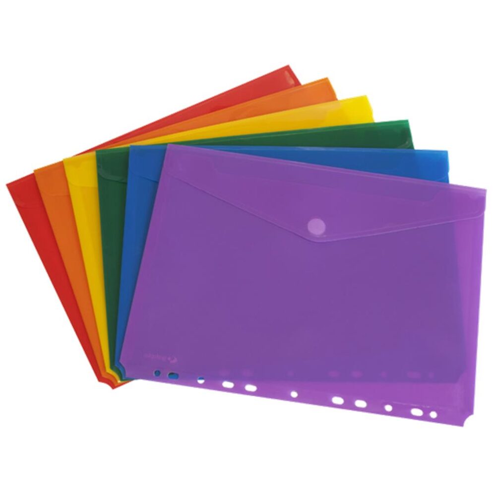 SOBRES PP MULTICOLOR 6 UDS COLORES SURTIDOS CIERRE VELCRO