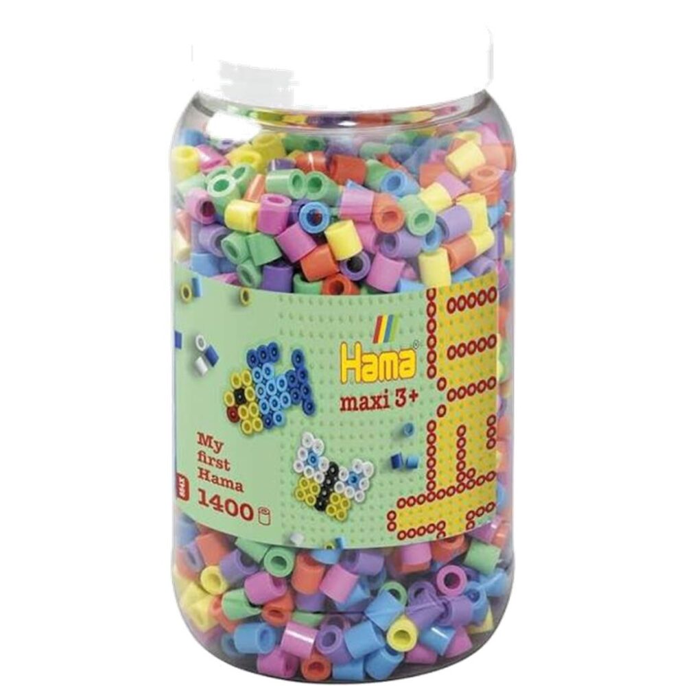 HAMA MAXI MIX (PASTEL) BOTE 1400 PIEZAS