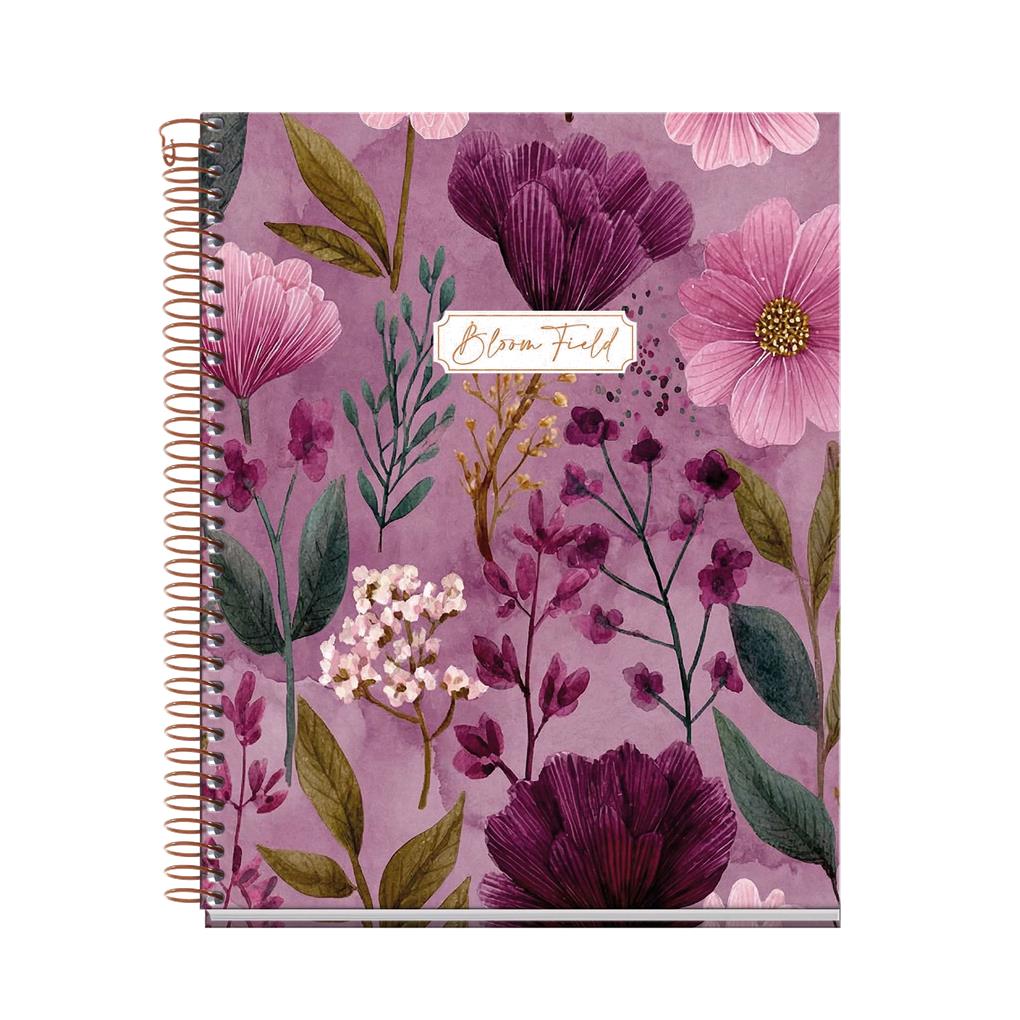 CUADERNO A5 100 HOJAS CUADRICULA ROSA BLOOM FIELD