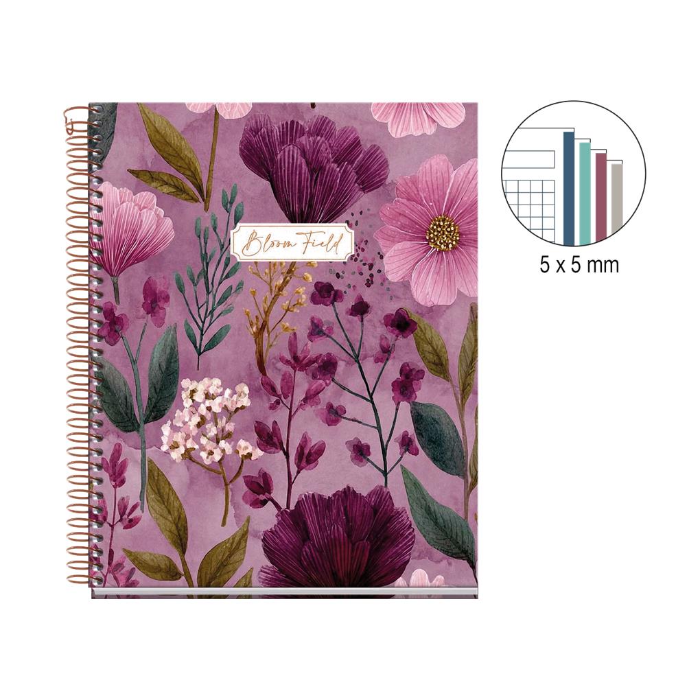 CUADERNO A5 100 HOJAS CUADRICULA ROSA BLOOM FIELD - Imagen 4