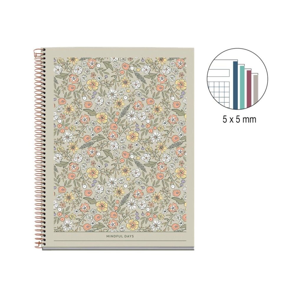 Alternative view of CUADERNO A4 CUADRICULA 100 HOJAS GREEN FLORAL GARDEN