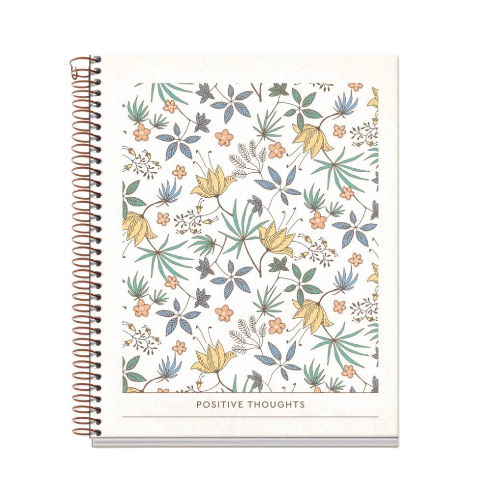 CUADERNO A5 100 HOJAS CUADRICULA CREAM FLORAL GARDEN