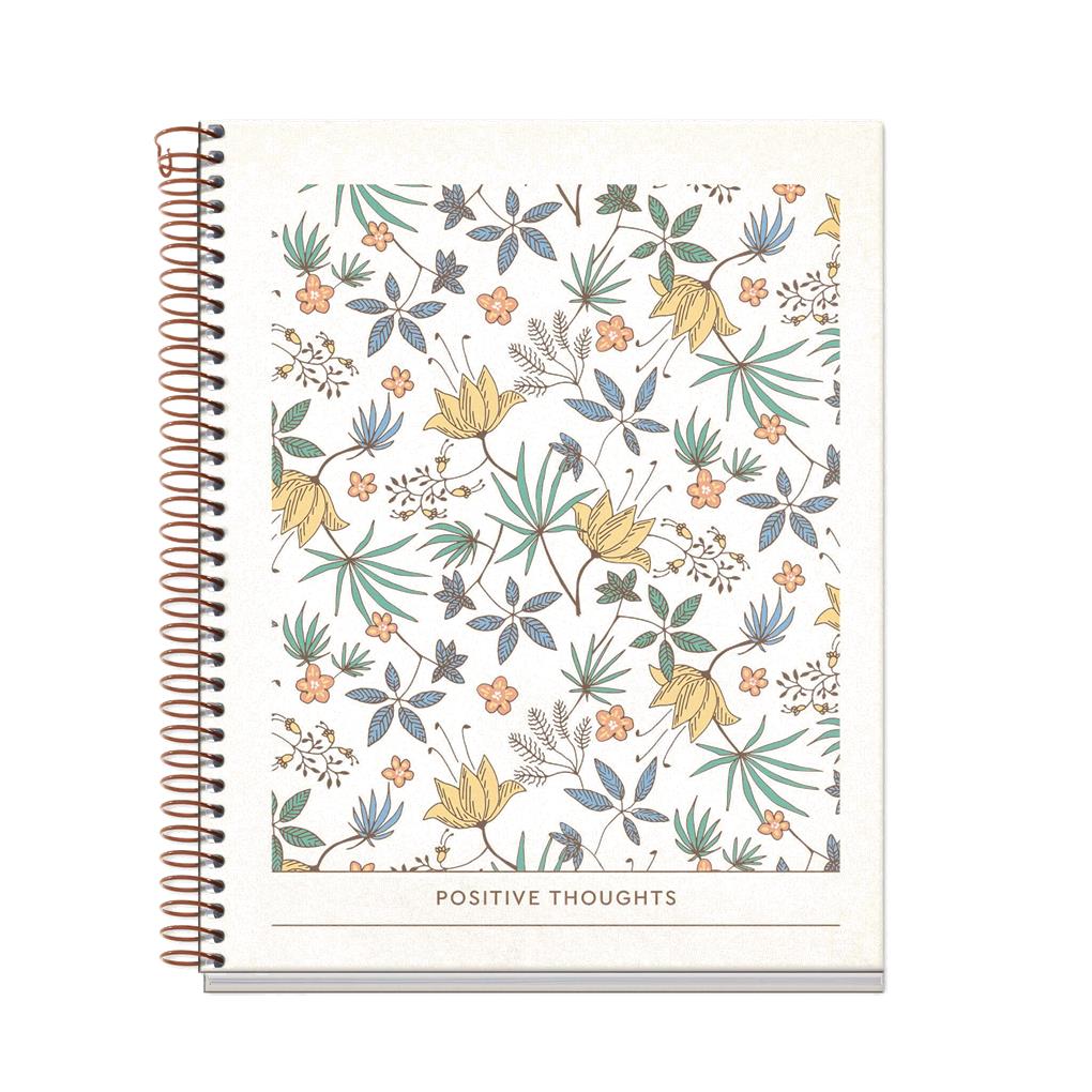 CUADERNO A5 100 HOJAS CUADRICULA CREAM FLORAL GARDEN